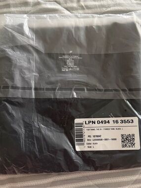 NEW Fabletics Men's Large The 24/7 Ribbed Tank Black Gym Training Shirt